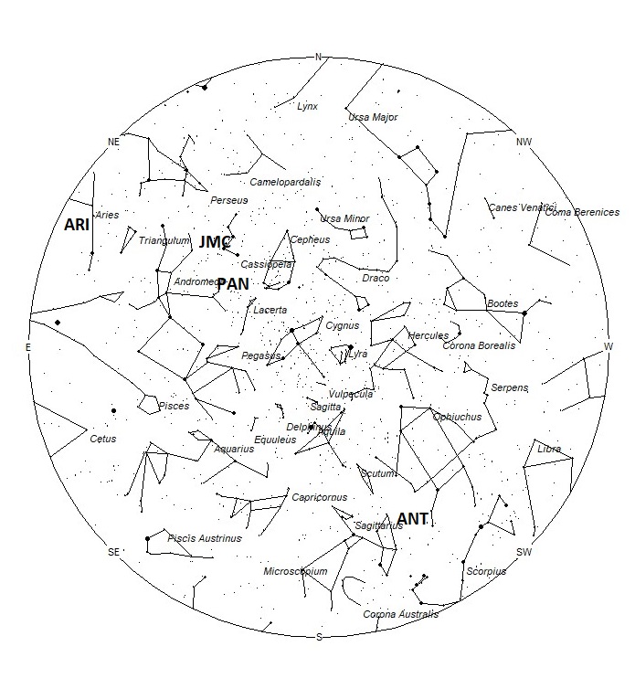 Radiant Positions at 04:00 LDST
